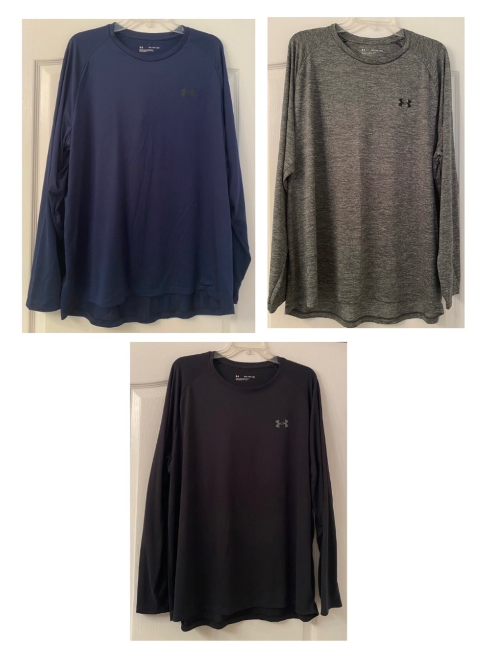 Under Armour Long Sleeve Performance Crew Trio - Navy, Gray, Black size 2XL